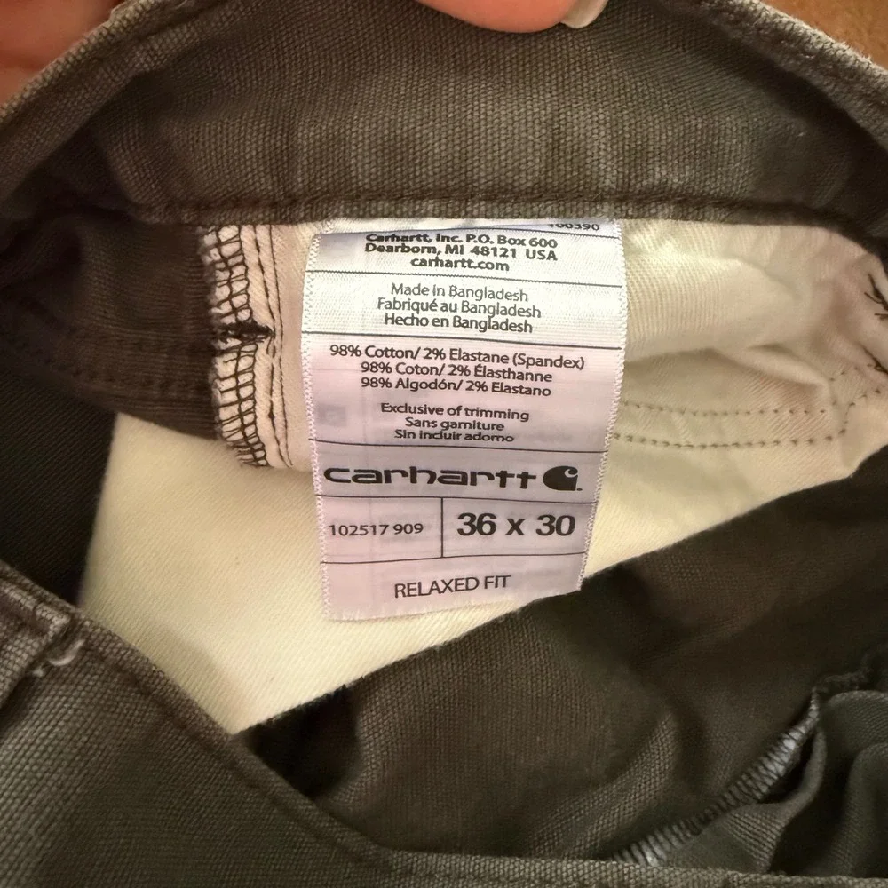 Carhartt Relaxed Fit Canvas Work Pants Mens 36x30 Brown Straight Leg